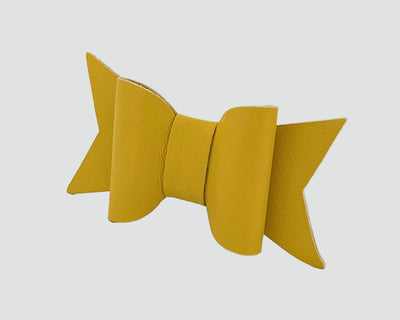 Mini Italian Leather Hair Bow #001