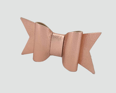 Mini Italian Leather Hair Bow #003