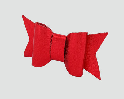 Mini Italian Leather Hair Bow #004
