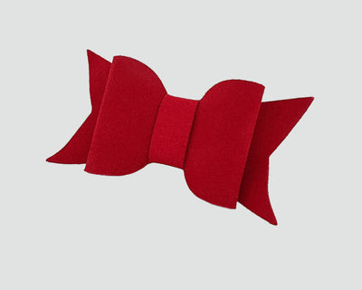 Mini Italian Leather Hair Bow #005