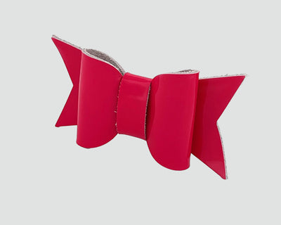 Mini Italian Leather Hair Bow #008