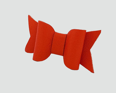 Mini Italian Leather Hair Bow #010