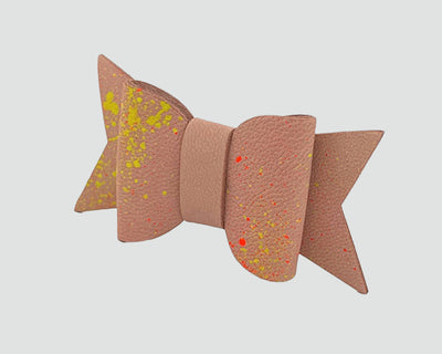 Mini Italian Leather Hair Bow #024