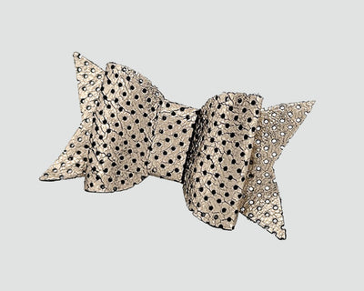 Mini Italian Leather Hair Bow #049