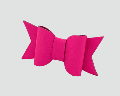 Mini Italian Leather Hair Bow #051