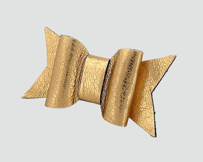 Mini Italian Leather Hair Bow #055