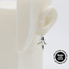 Sterling Silver 2 Hoops, 1 Star Charm Earrings #AS001