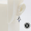 Sterling Silver 2 Hoops, 1 Star Charm Earrings #AS003