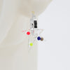 Sterling Silver 2 Hoops, 1 Star Charm Earrings #AS004