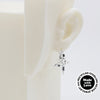 Sterling Silver 2 Hoops, 1 Star Charm Earrings #AS008