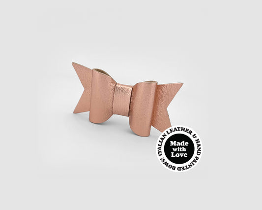 Mini Italian Leather Hair Bow #003