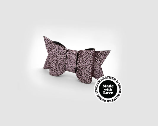 Mini Italian Leather Hair Bow #006