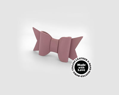 Mini Italian Leather Hair Bow #007