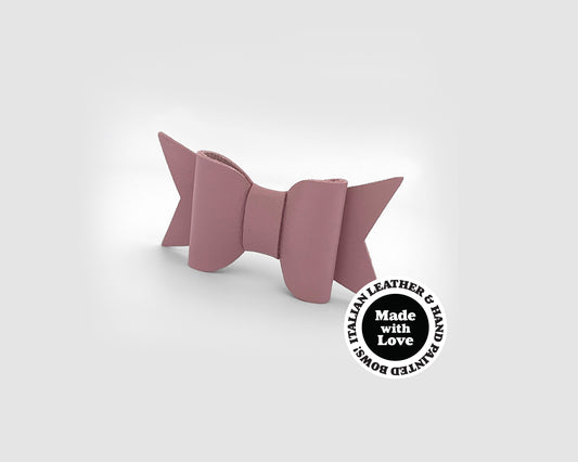 Mini Italian Leather Hair Bow #007