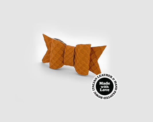 Mini Italian Leather Hair Bow #011