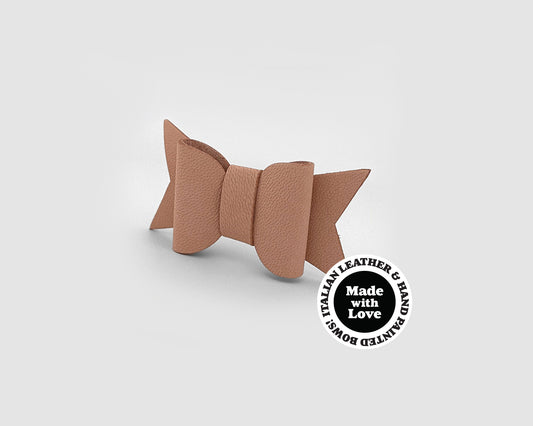 Mini Italian Leather Hair Bow #012