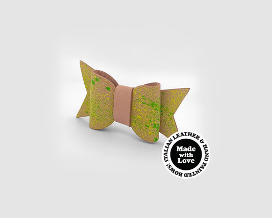 Mini Italian Leather Hair Bow #015