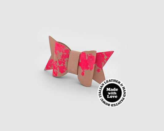 Mini Italian Leather Hair Bow #020