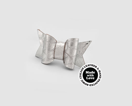 Mini Italian Leather Hair Bow #027