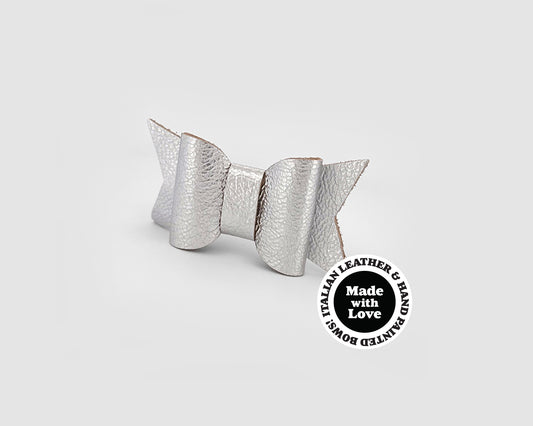 Mini Italian Leather hair Bow #028
