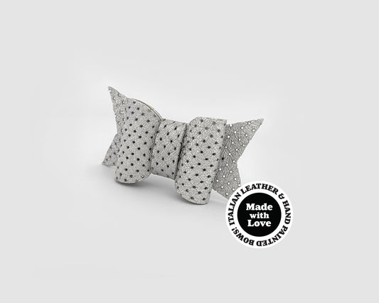 Mini Italian Leather Hair Bow #032