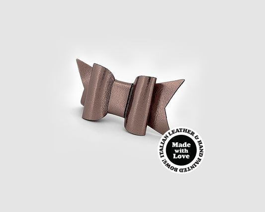 Mini Italian Leather Hair Bow #036