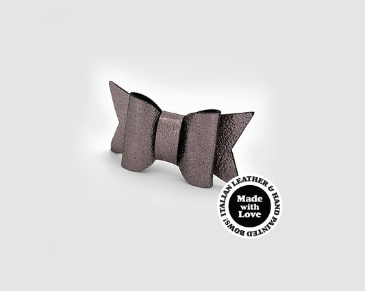 Mini Italian Leather Hair Bow #037