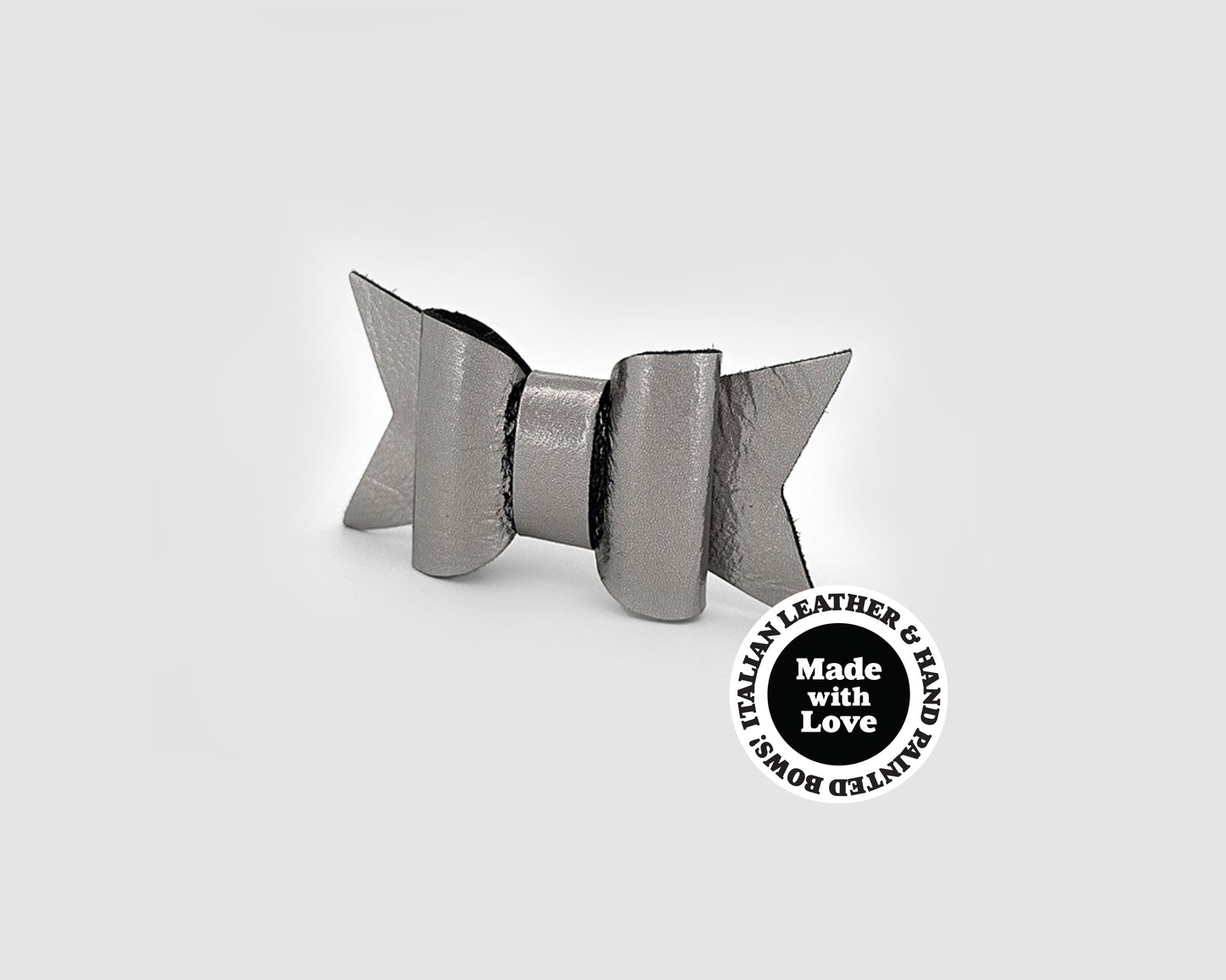Mini Italian Leather Hair Bow #038