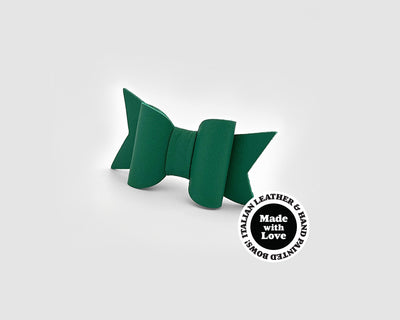 Mini Italian Leather Hair Bow #052