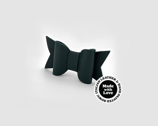 Mini Italian Leather Hair Bow #057