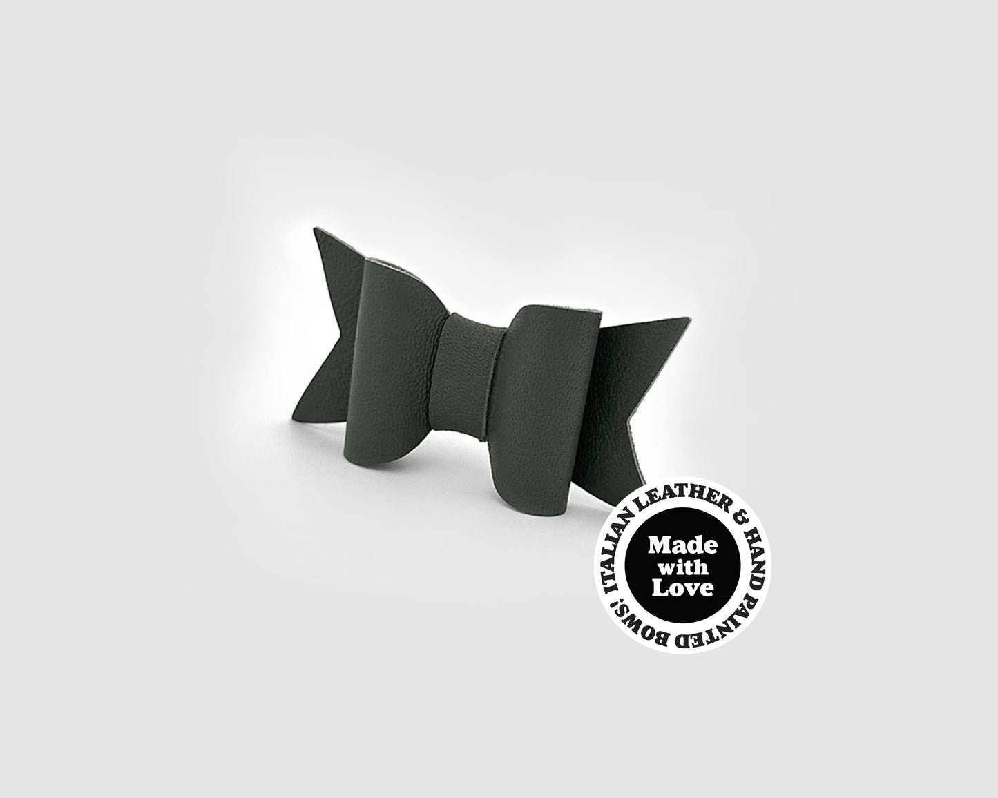 Mini Italian Leather Hair Bow #058