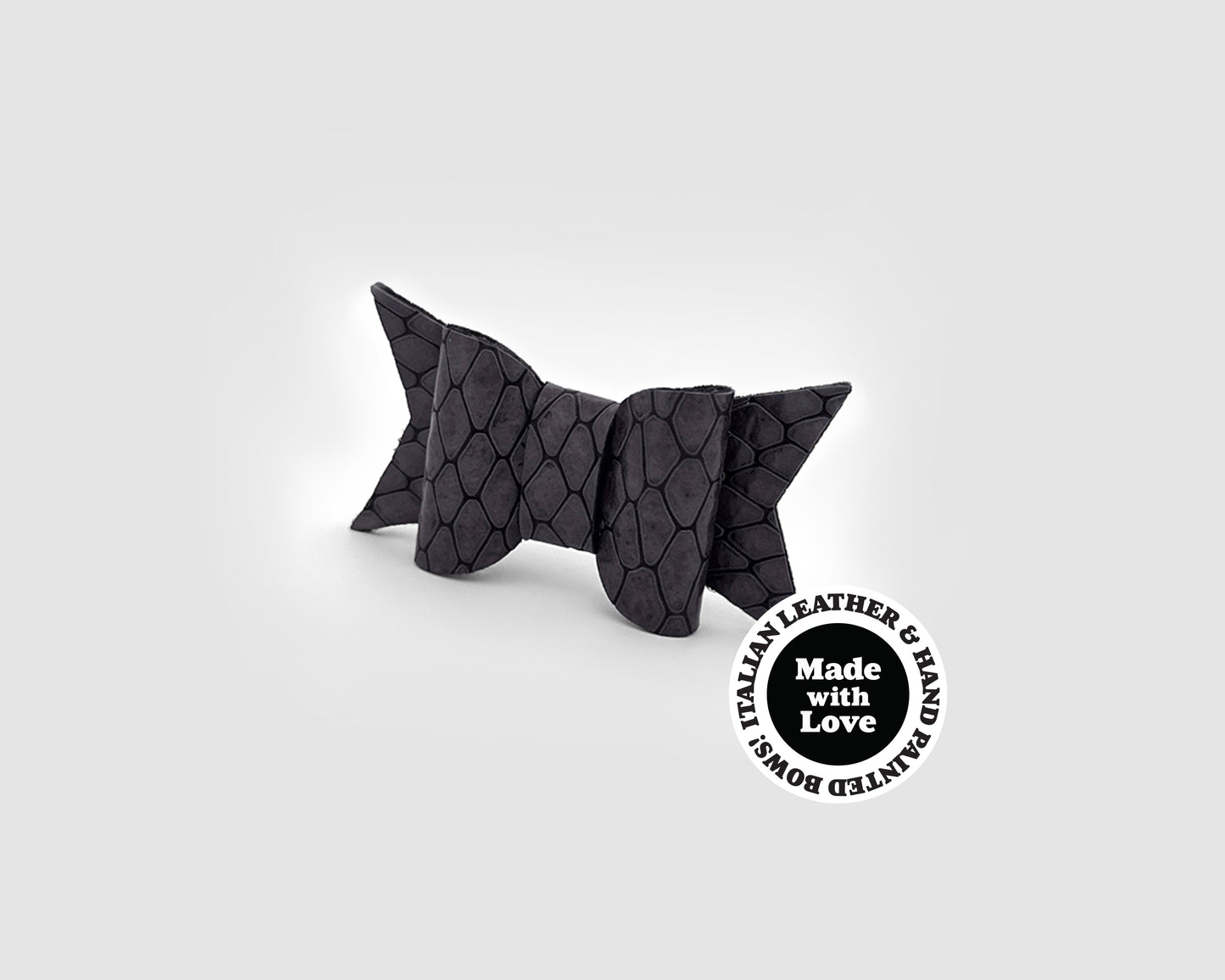 Mini Italian Leather Hair Bow #059