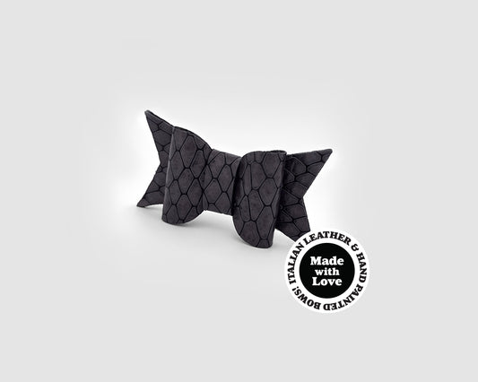 Mini Italian Leather Hair Bow #059