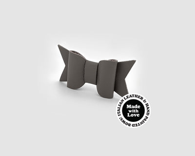 Mini Italian Leather Hair Bow #060