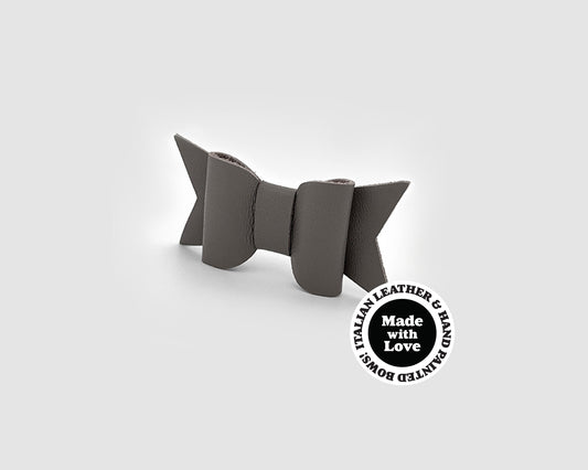 Mini Italian Leather Hair Bow #060