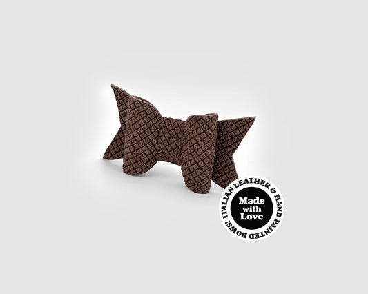 Mini Italian Leather Hair Bow #061