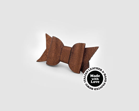 Mini Italian Leather Hair Bow #064