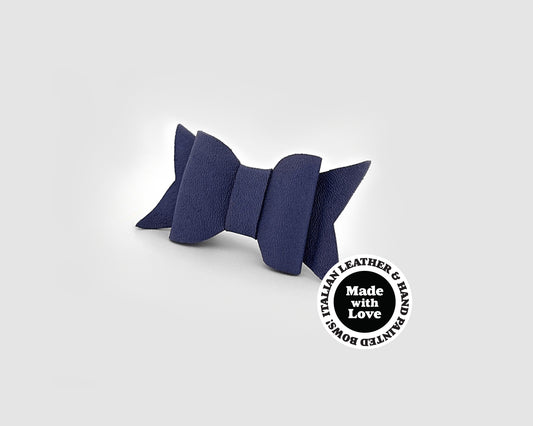 Mini Italian Leather Hair Bow #065