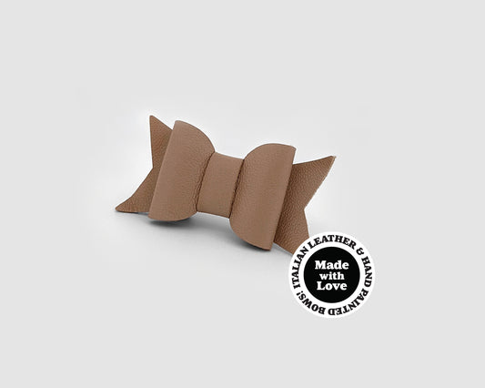 Mini Italian Leather Hair Bow #067