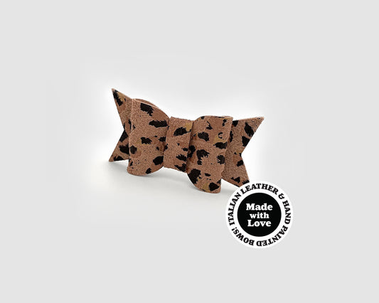 Mini Italian Leather Hair Bow #069