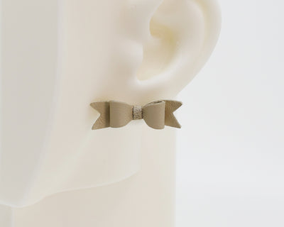 Italian Leather Bow #A003 Earrings