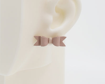Italian Leather Bow #A006 Earrings