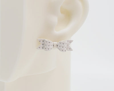 Italian Leather Bow #A007 Earrings