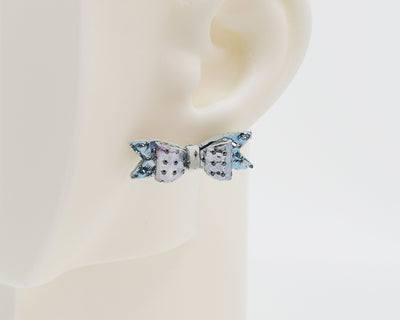 Italian Leather Bow #A011 Earrings