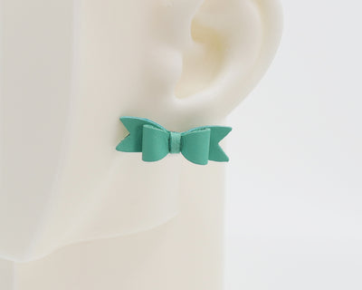 Italian Leather Bow #A012 Earrings