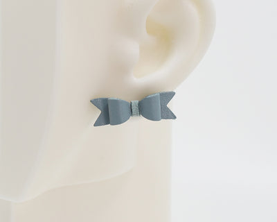 Italian Leather Bow #A013 Earrings