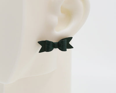 Italian Leather Bow #A020 Earrings