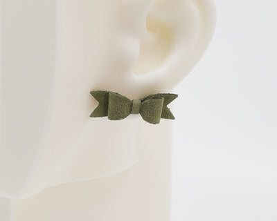 Italian Leather Bow #A021 Earrings