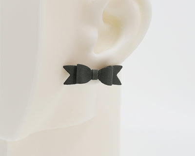 Italian Leather Bow #A022 Earrings
