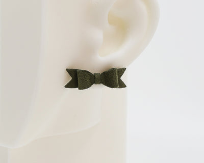 Italian Leather Bow #A025 Earrings